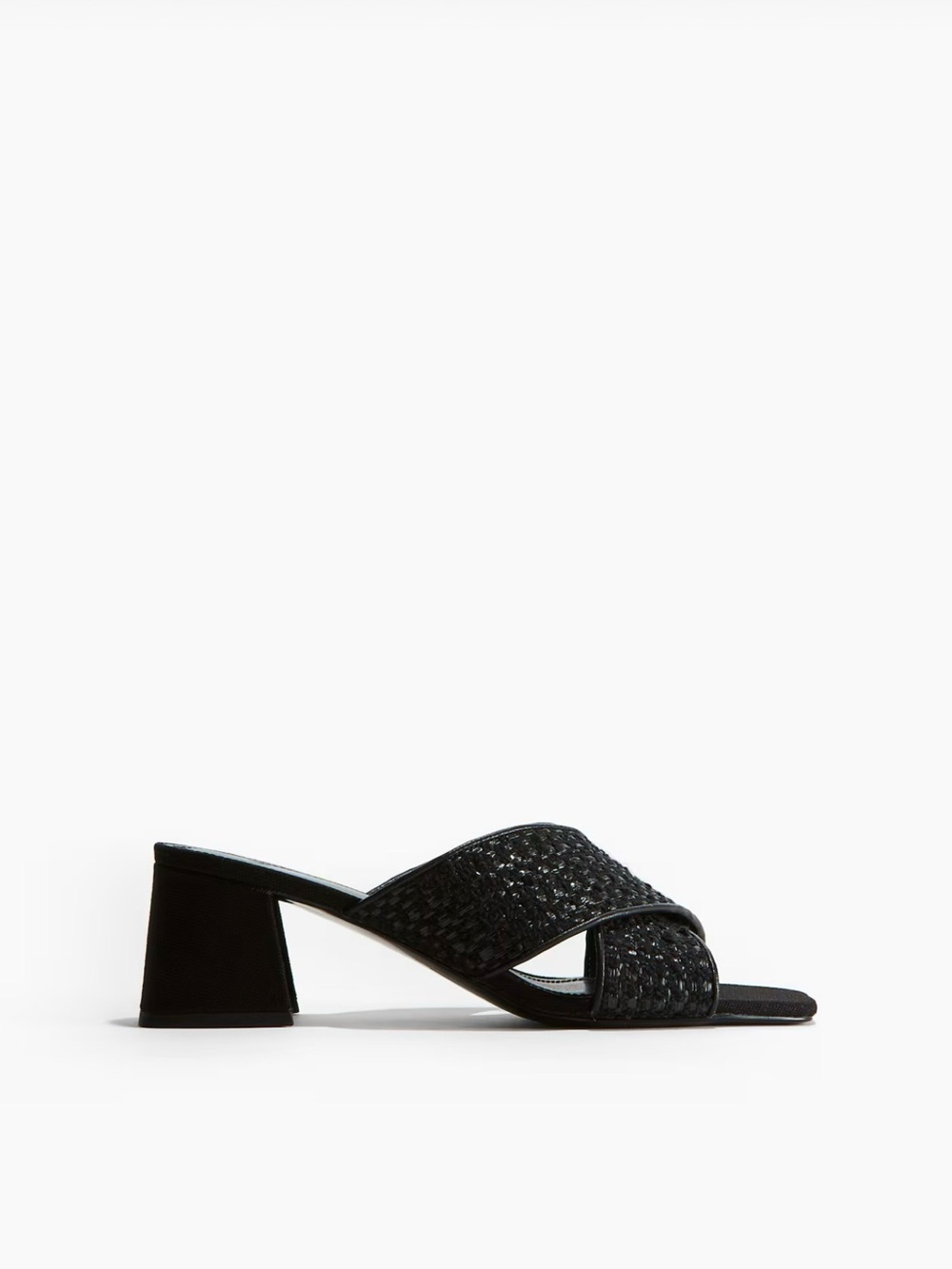 H&M Black Textured Mules